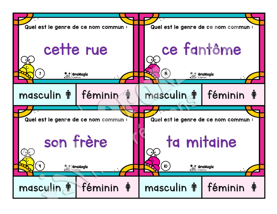 Cartes à tâches - Nom, quel est ton genre?