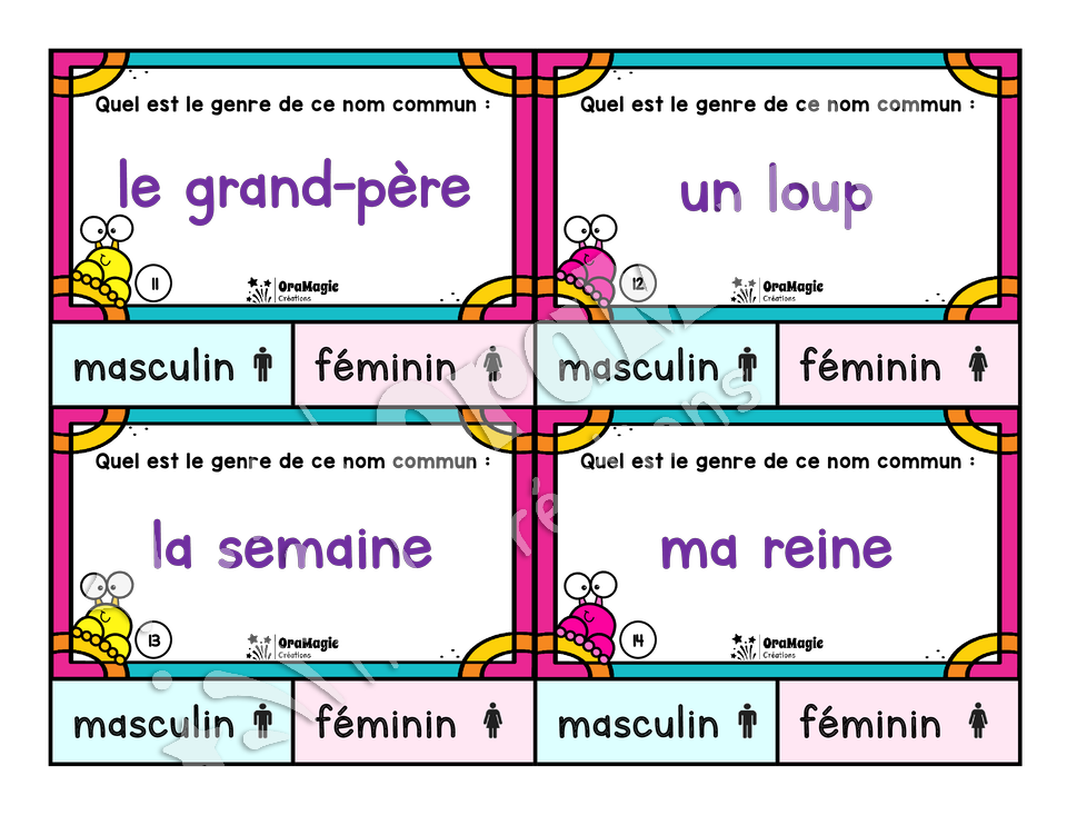 Cartes à tâches - Nom, quel est ton genre?