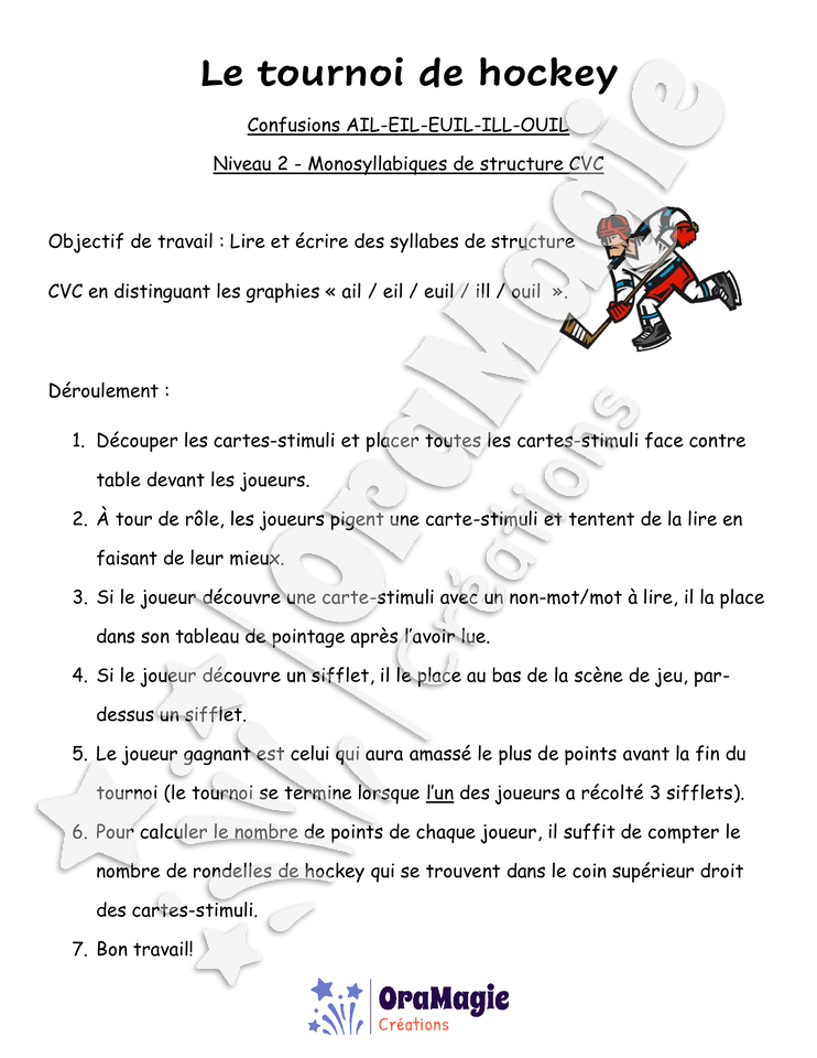 Confusions ail-eil-euil-ill-ouil - Niveau 2 - Le tournoi de hockey.pdf