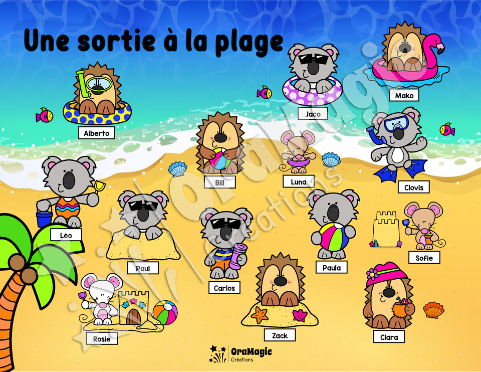 Une sortie à la plage - Compréhension de lecture - 3e année