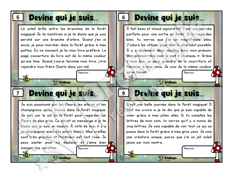 La forêt magique - Compréhension de lecture