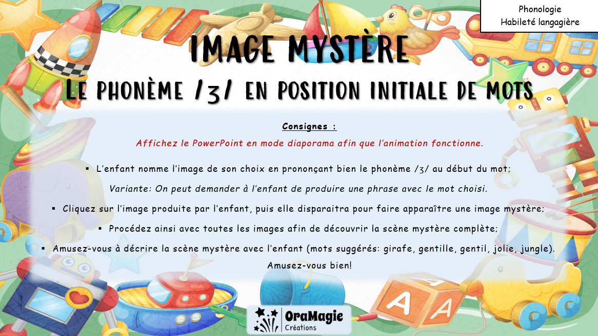 PPT Phonème -jjj- position initiale - Image cachée - Lecture seule.pptx