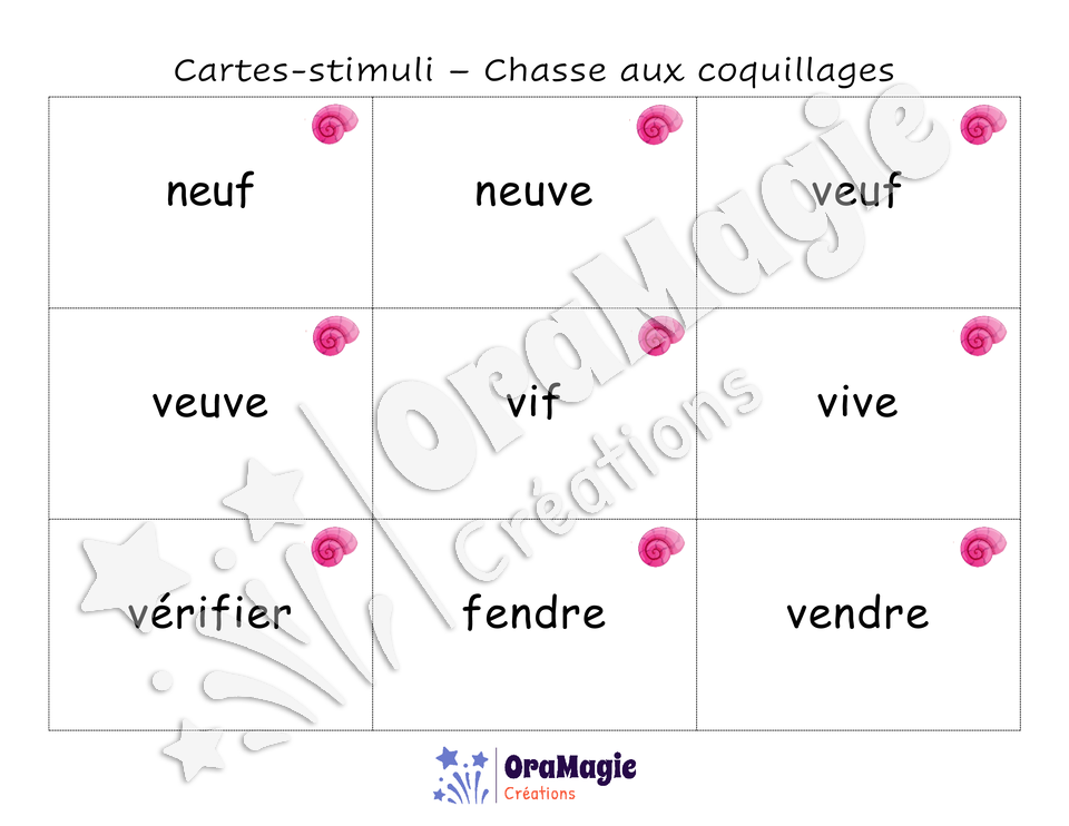 Confusions F-V - Niveau 5 - Chasse aux coquillages