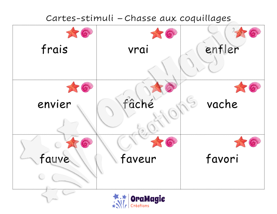 Confusions F-V - Niveau 5 - Chasse aux coquillages