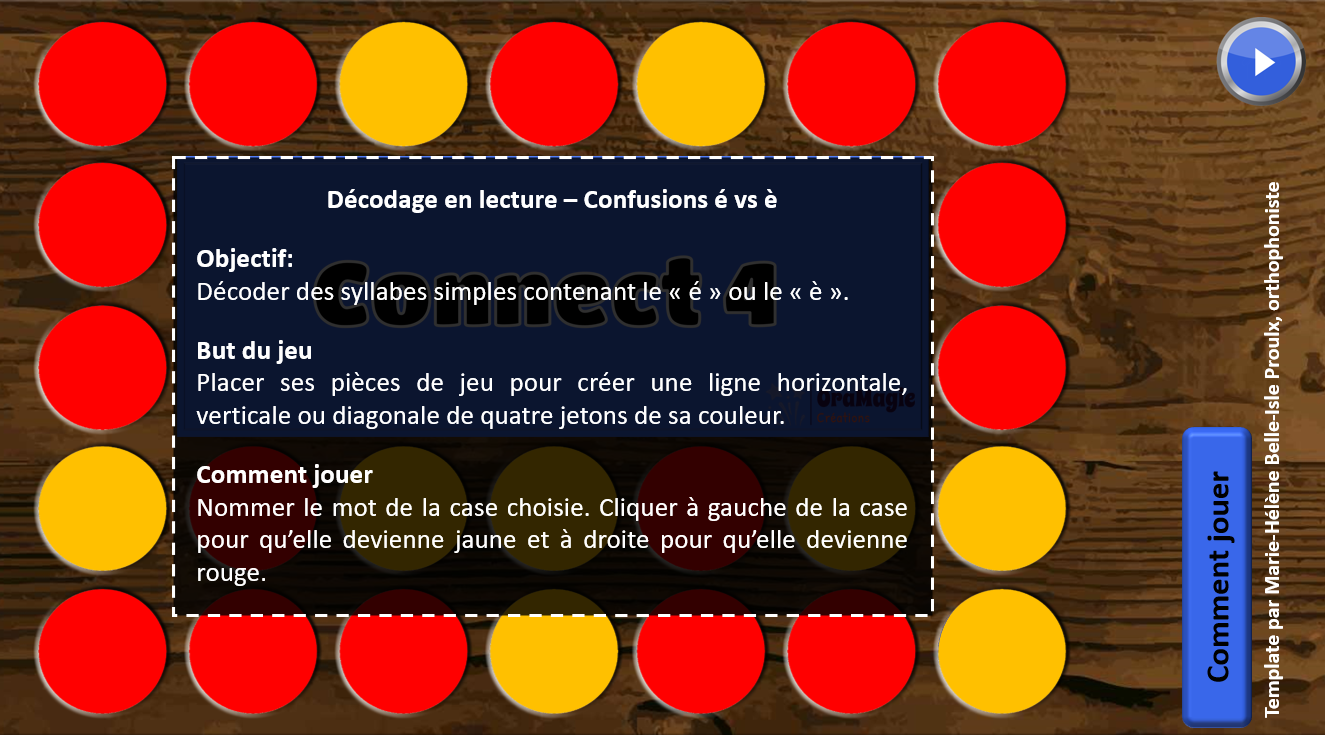 PPT - Connect 4 - Confusions é vs è dans des syllabes CV - 4$ - Lecture seule.pptx