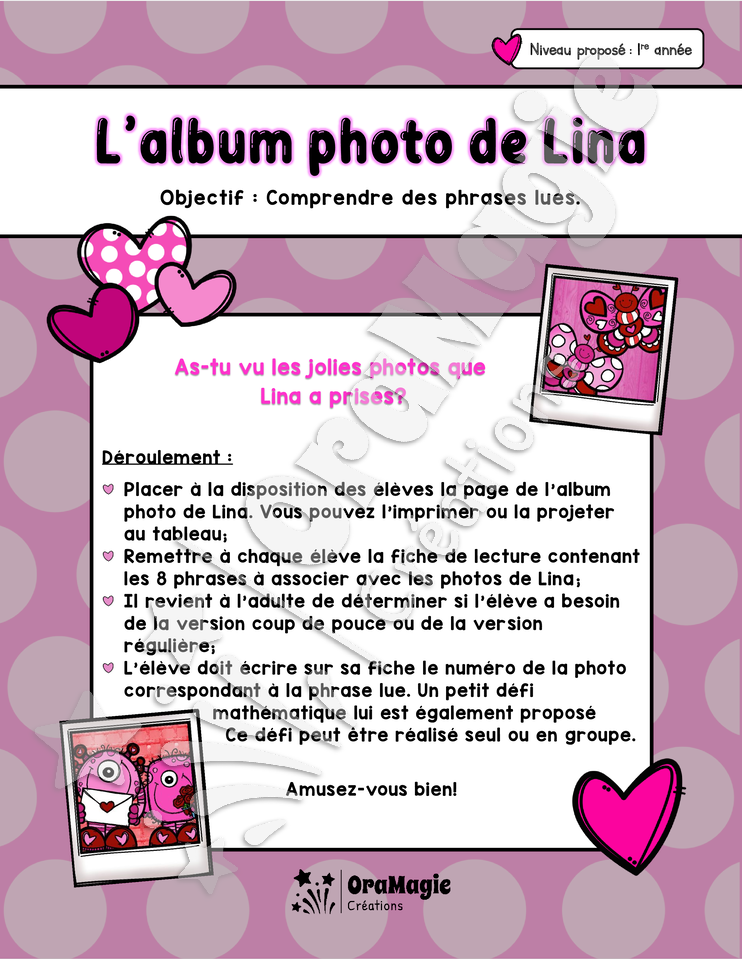 L_album photo de Lina - St-Valentin - Comprendre des phrases lues - 1re année - 2$.pdf