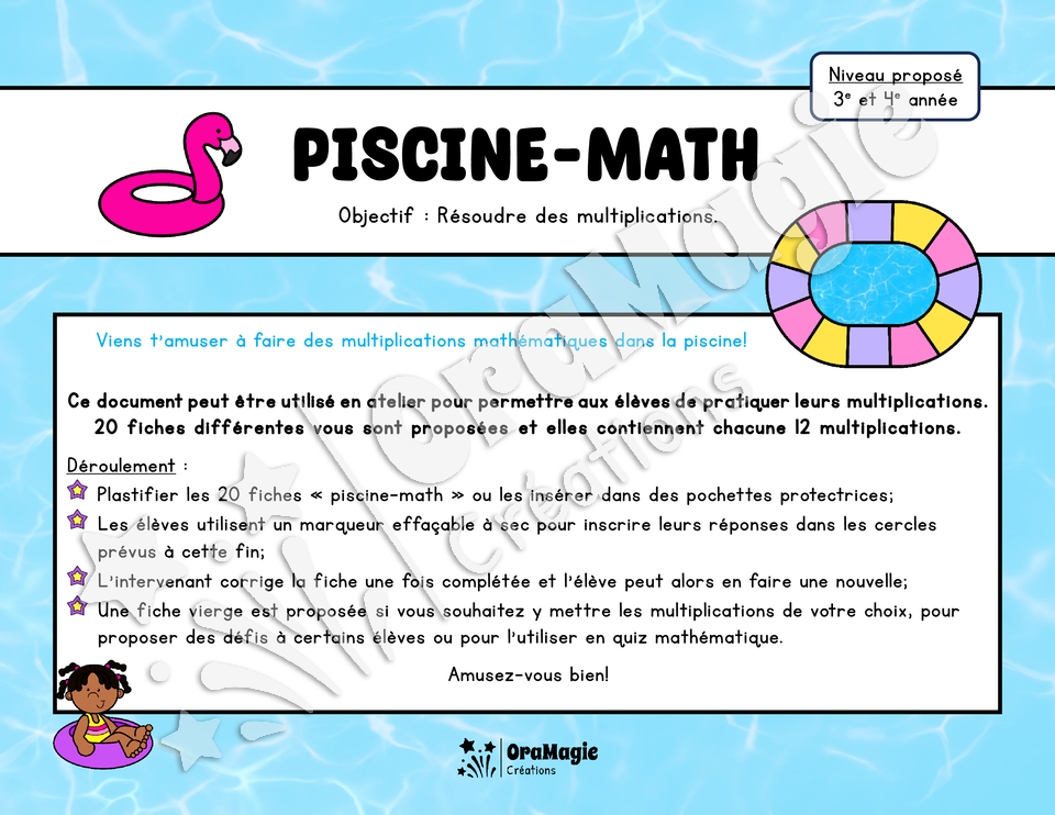 Piscine-math - Multiplications - 3e-4e année.pdf