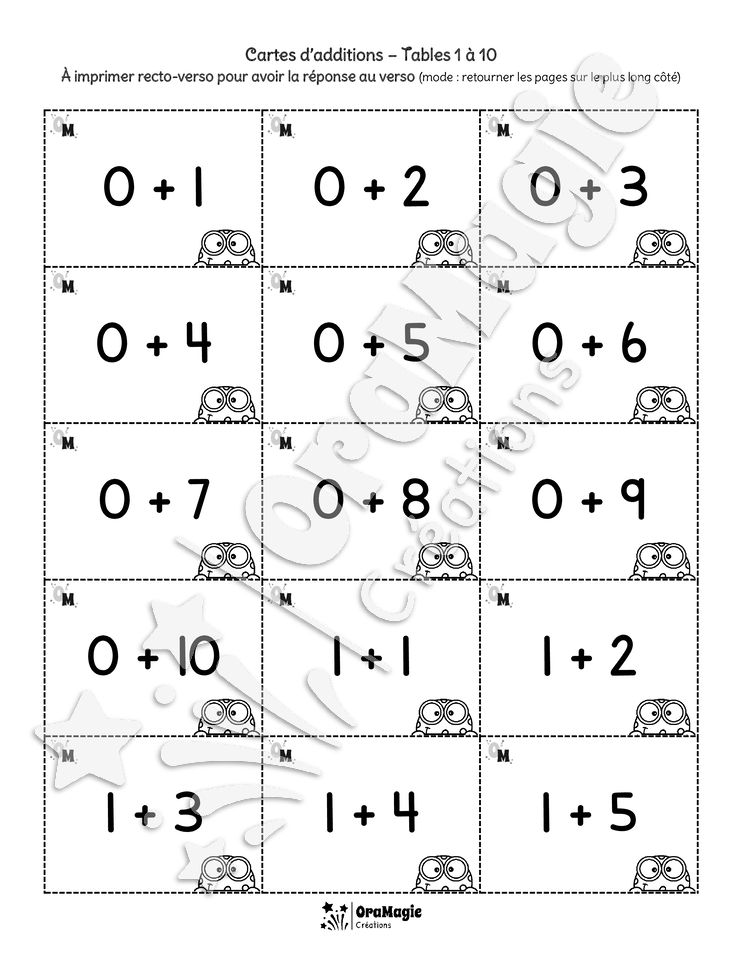 Cartes d'additions avec réponse au verso - Tables 1 à 10 - 1er cycle - 4$.pdf