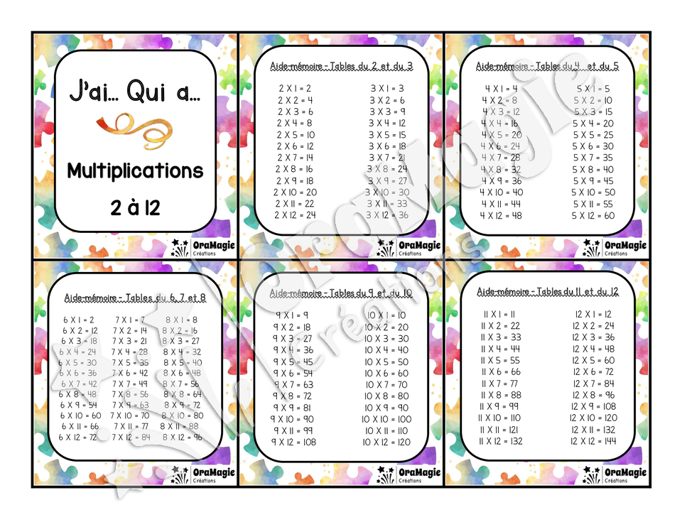 J_ai... qui a - Multiplication 2 à 12 - 3e année.pdf