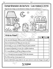 Compréhension de lecture - VRAI OU FAUX - Les maisons d'été - 1re année - 3$.pdf