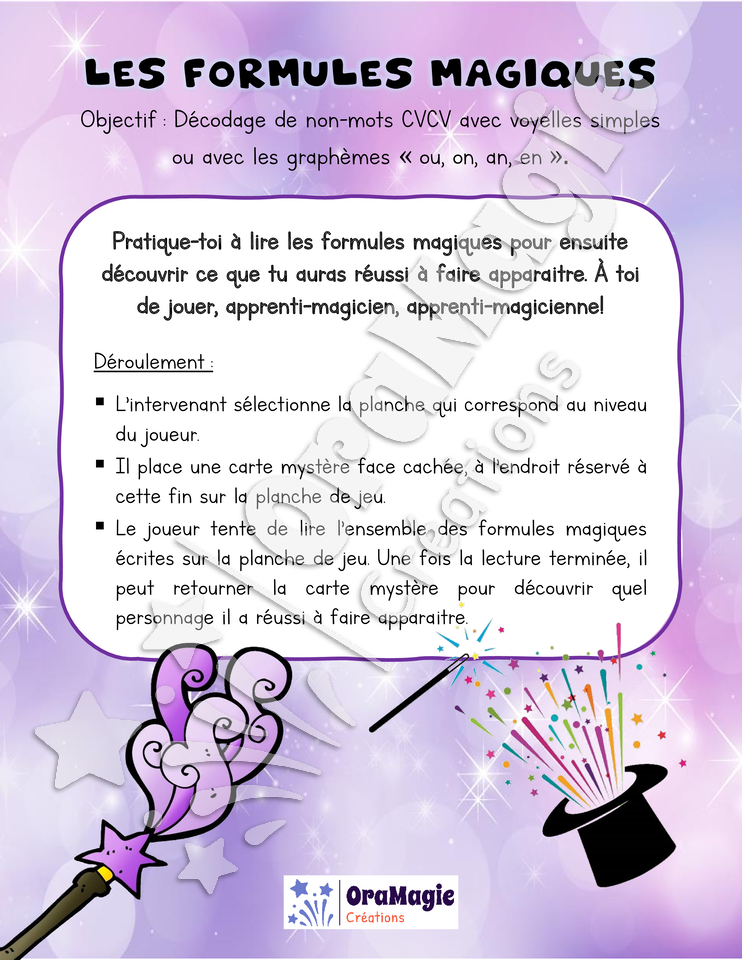 Les formules magiques - Décodage de non-mots CVCV + ou, on, an, en.pdf