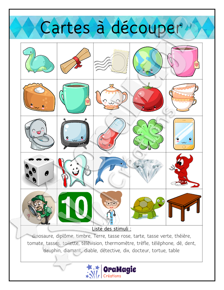 Bingo des sons -t-d- position initiale
