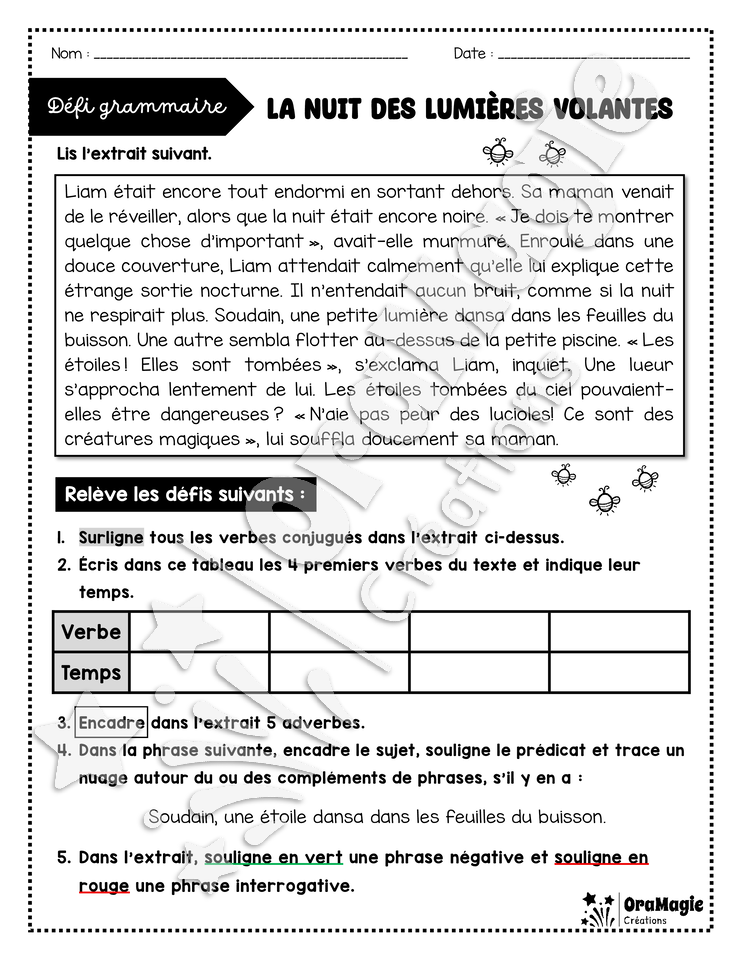 Défi grammaire - La nuit des lumières volantes - 6e année.pdf