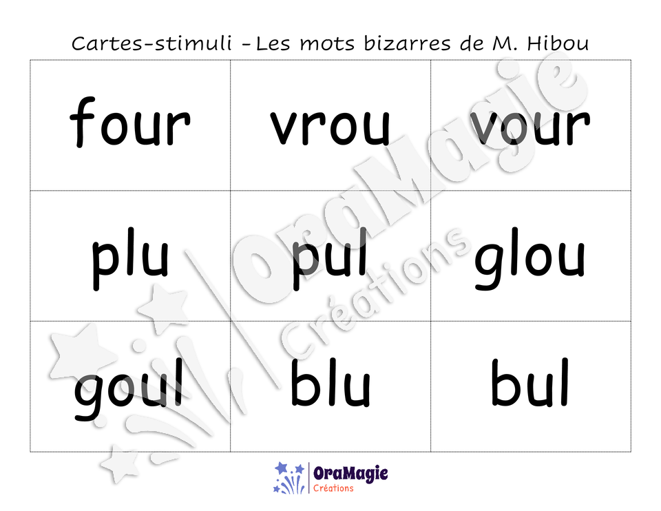 Confusions U-OU - Niveau 2 - Les mots bizarres de Monsieur Hibou