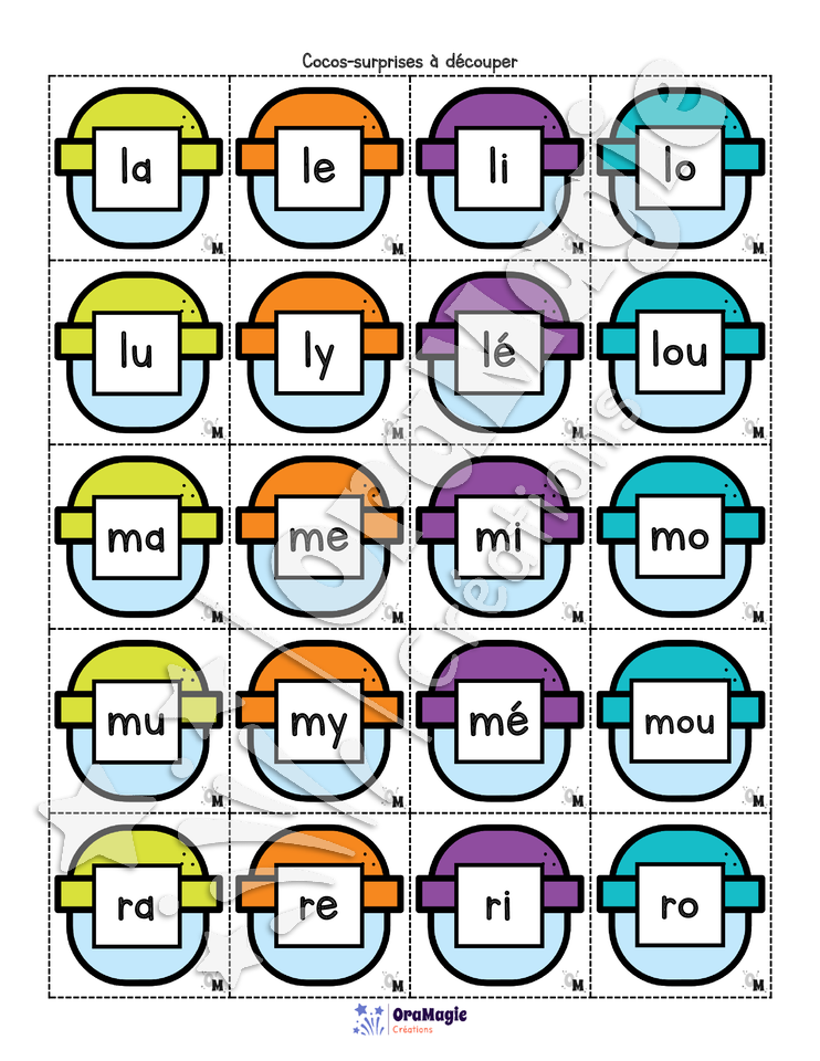 Distributrice de syllabes - Décodage CV