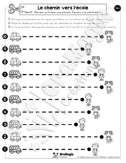 Le chemin vers l'école - Découpage ligne droite avec arrêt - Thème école.pdf
