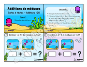Cartes à tâches - Les additions 0 à 20 - Additions de méduses - Préscolaire et 1er cycle - Rééducation math  - Mathématiques.pdf