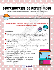 Distributrice de petits-mots - Décodage mots structure CCV avec et sans sons amoureux - 1re année.pdf