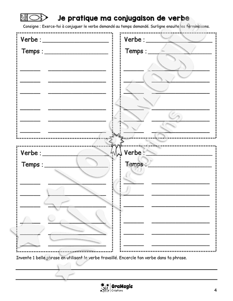 Mon cahier de verbes 5e année - Référentiel