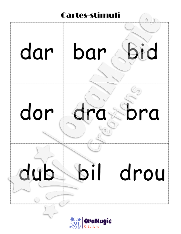 Confusions B-D - Niveau 2 - Jeu de loto