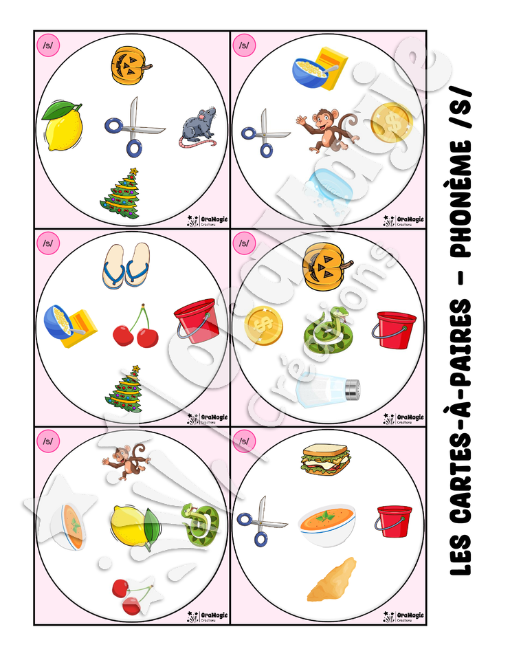 Les cartes-à-paires - Phonologie -s- initial