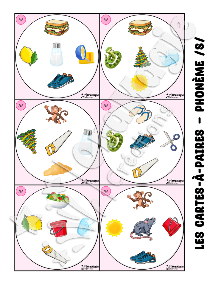Les cartes-à-paires - Phonologie -s- initial