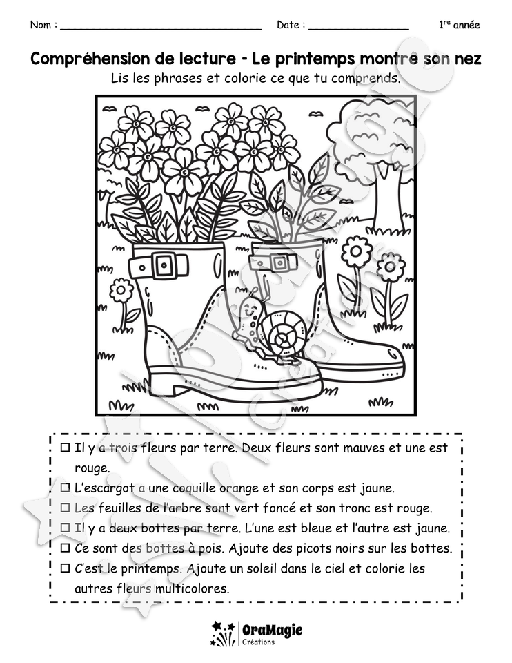 Compréhension de lecture - Le printemps montre son nez.pdf