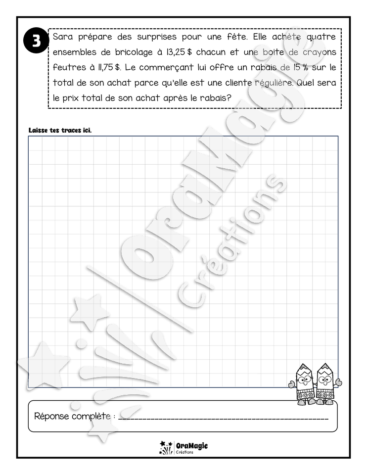 Les aventures mathématiques - Cahier d'exercices - Calculer un pourcentage de rabais