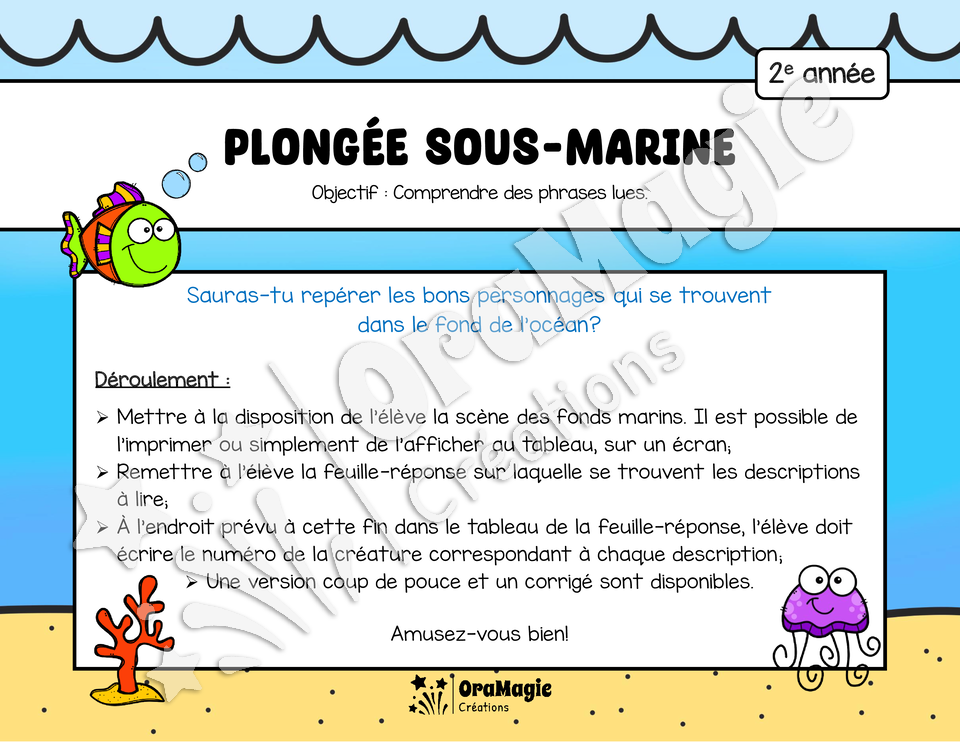 La plongée sous-marine - Compréhension de lecture scène imagée - 2e année - 3$.pdf