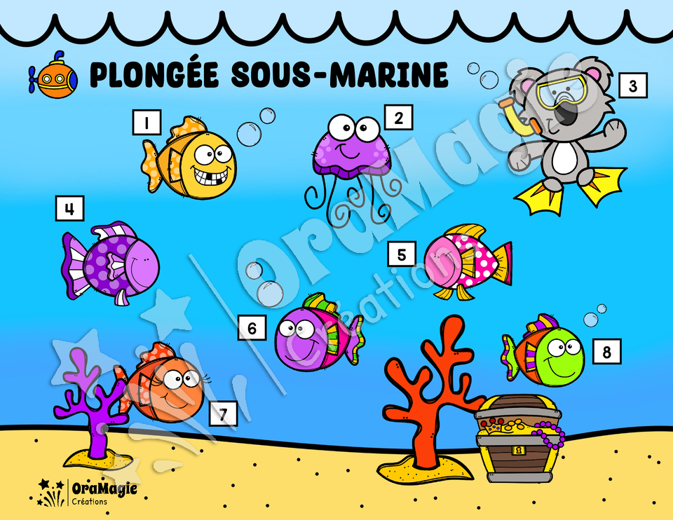 La plongée sous-marine - Compréhension de lecture scène imagée - 2e année