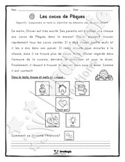 Compréhension de lecture et du récit 1re année - Les cocos de Pâques.pdf