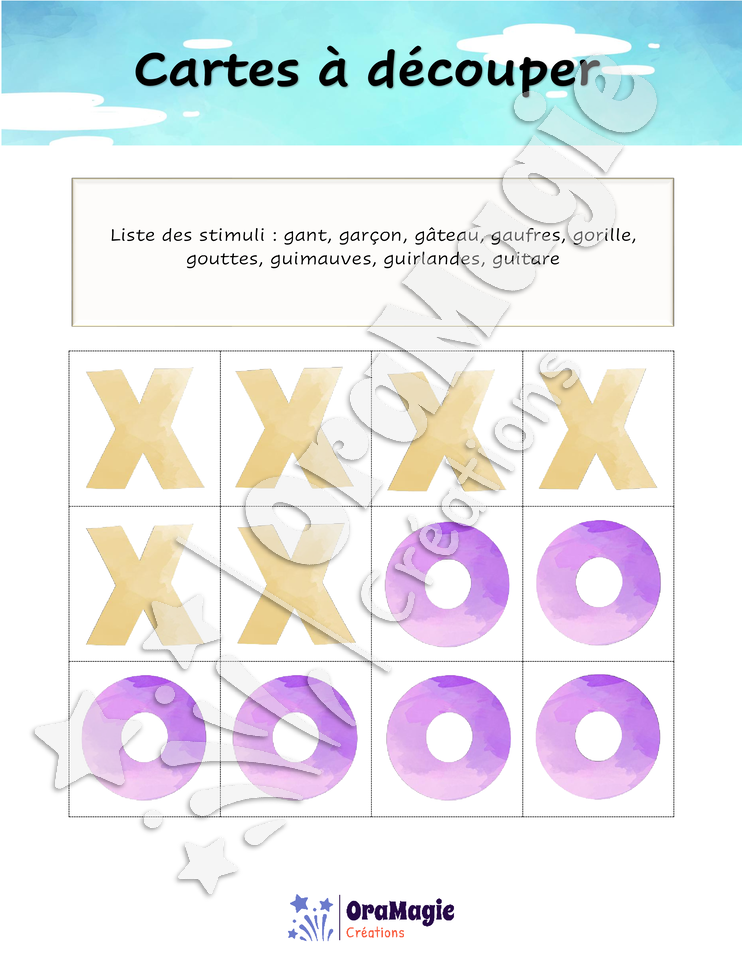 Tic-tac-toe du son -g- position initiale