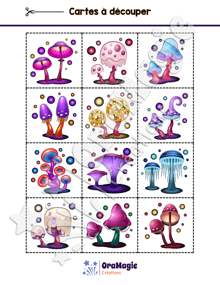 Loto magique des champignons - Produire des phrases relatives