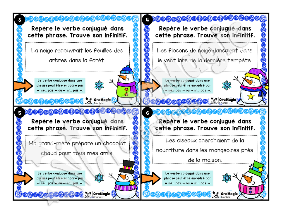 Cartes à tâches - À la recherche du verbe
