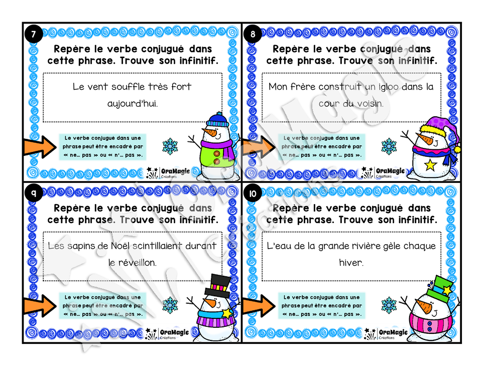 Cartes à tâches - À la recherche du verbe