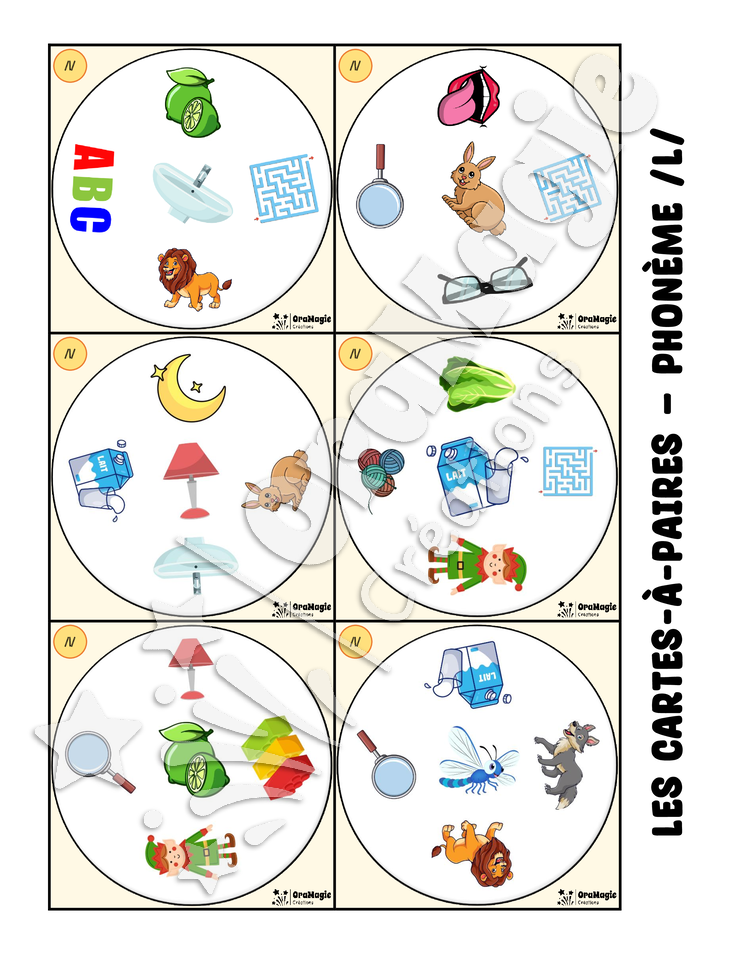 Les cartes-à-paires - Phonologie -l- initial