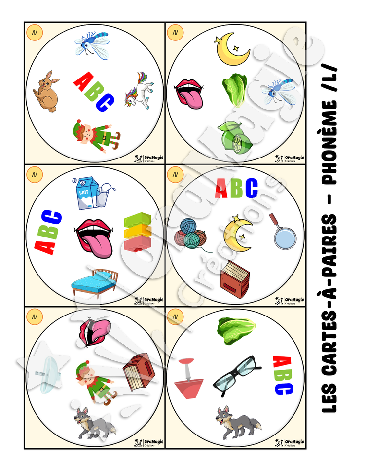 Les cartes-à-paires - Phonologie -l- initial