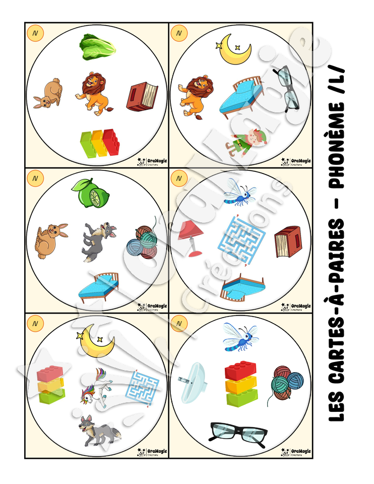 Les cartes-à-paires - Phonologie -l- initial