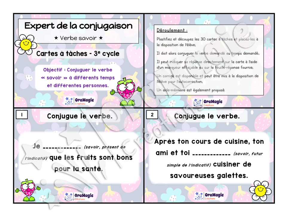 Cartes à tâches - Expert de la conjugaison - Savoir - 5e et 6e année - 5$.pdf