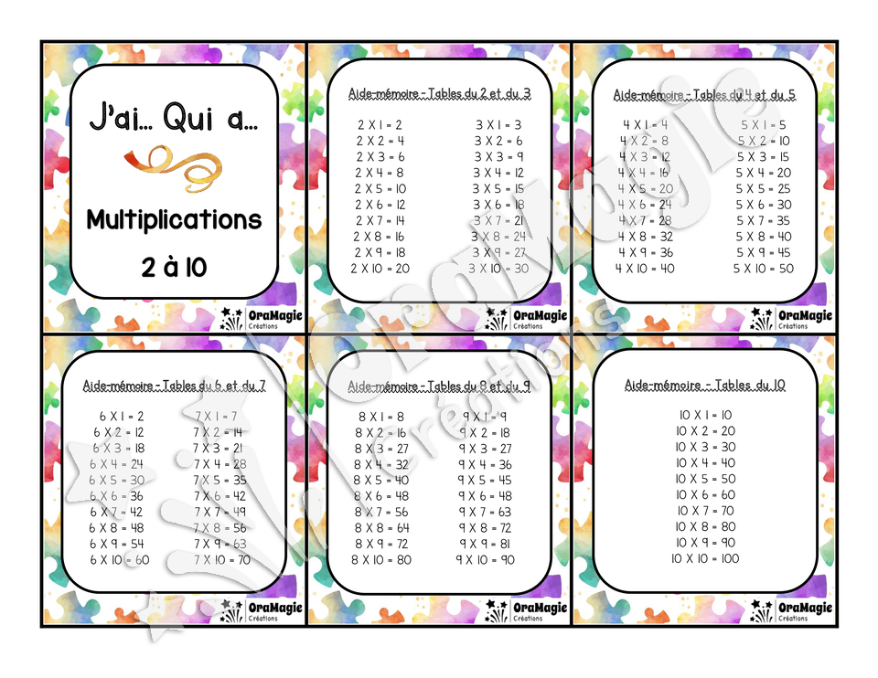 J_ai... qui a - Multiplication 2 à 10 - 3e année.pdf