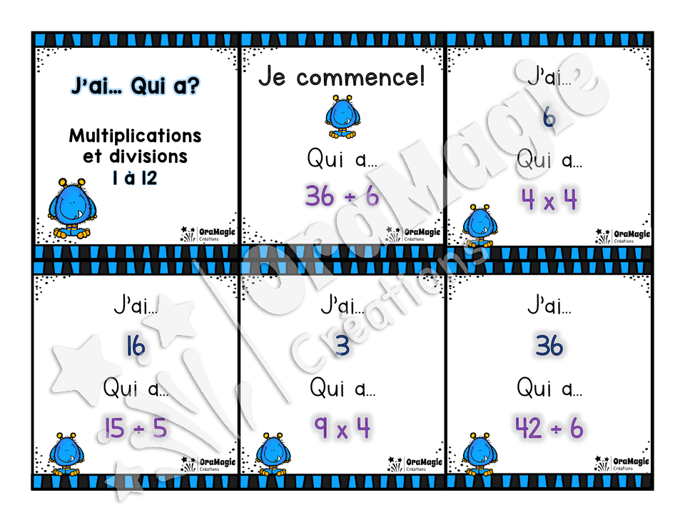 J_ai... qui a - Multiplications et divisions 1 à 12 - 3e année.pdf