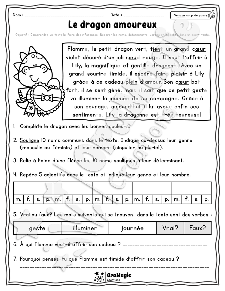 Collection lecture et grammaire - Le dragon amoureux