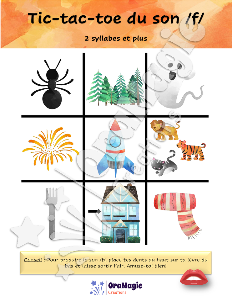 Tic-tac-toe du son -f- position initiale