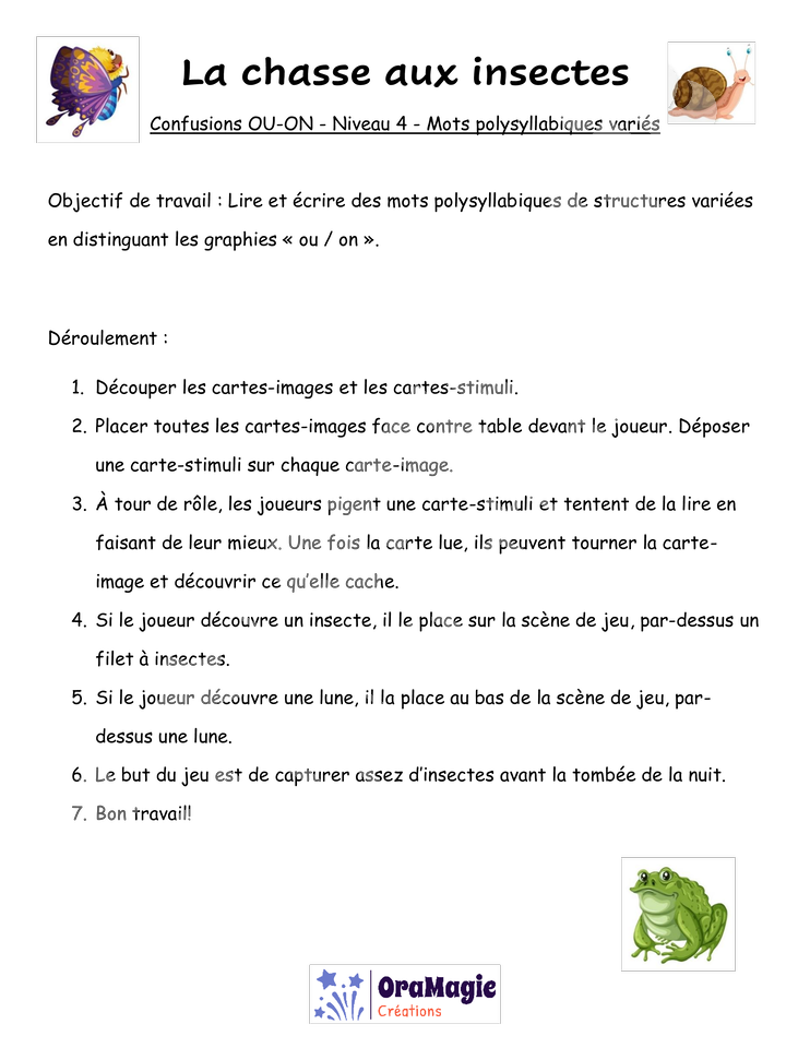 Confusions OU-ON - Niveau 4 - La chasse aux insectes.pdf