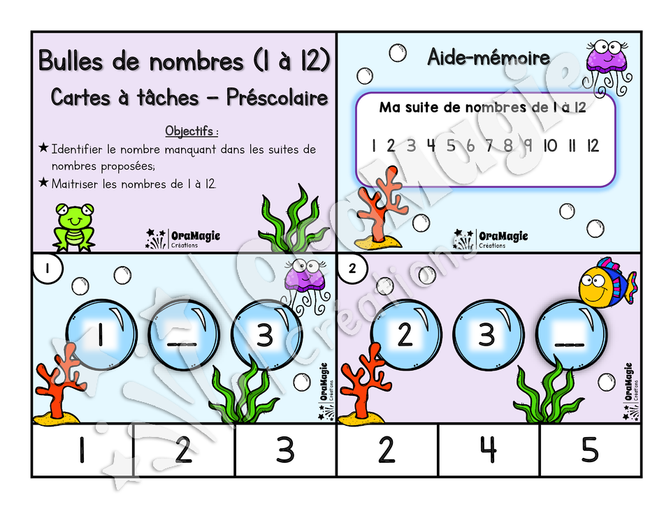Cartes à tâches - Bulles de nombres - Préscolaire.pdf