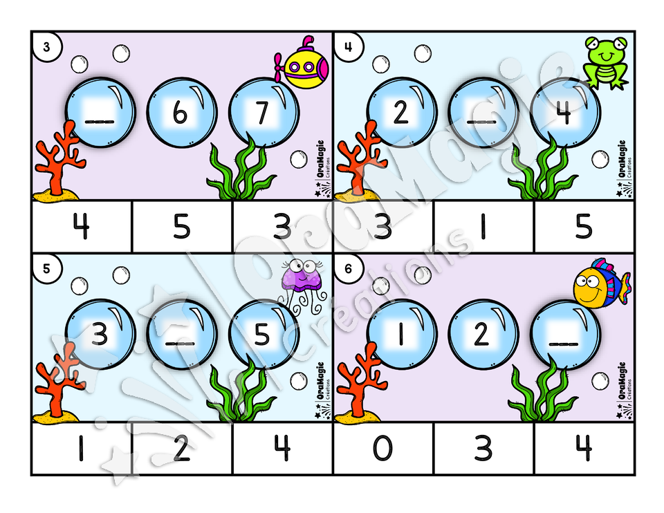 Cartes à tâches - Bulles de nombres - 1 à 12