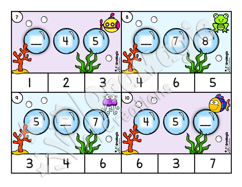 Cartes à tâches - Bulles de nombres - 1 à 12