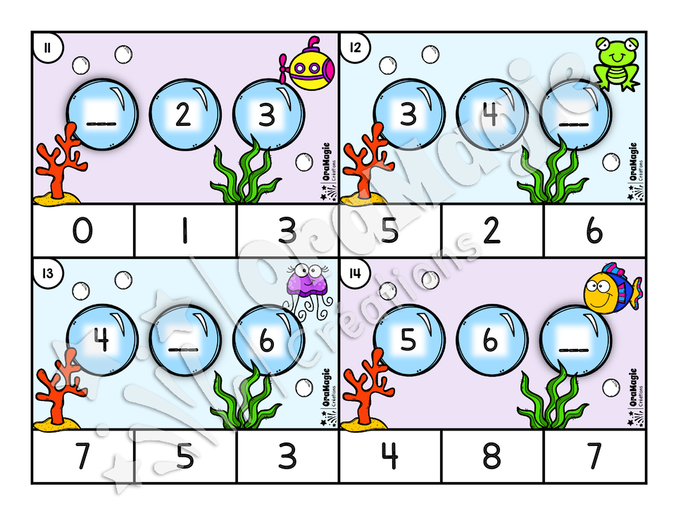 Cartes à tâches - Bulles de nombres - 1 à 12