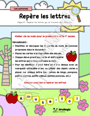 Repère les lettres - Thématique des pommes - Atelier alphabet - Préscolaire 1re année - 3$.pdf