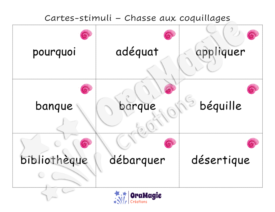 Confusions B-D-P-Q - Niveau 5 - Chasse aux coquillages